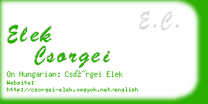 elek csorgei business card